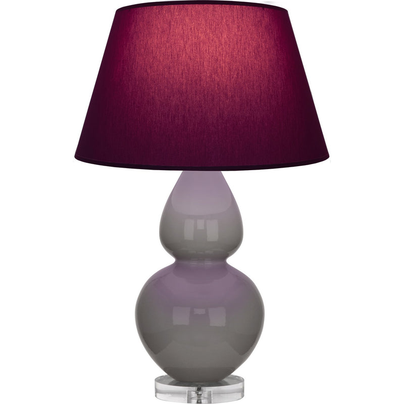 Robert Abbey A750P One Light Table Lamp, Smokey Taupe Glazed Ceramic w/Lucite