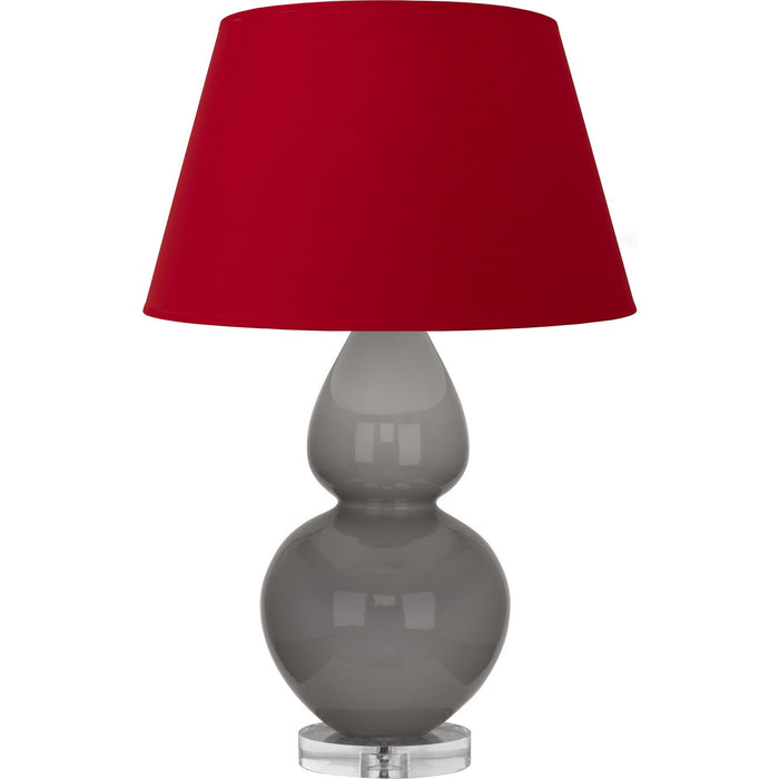 Robert Abbey A750R One Light Table Lamp, Smokey Taupe Glazed Ceramic w/Lucite