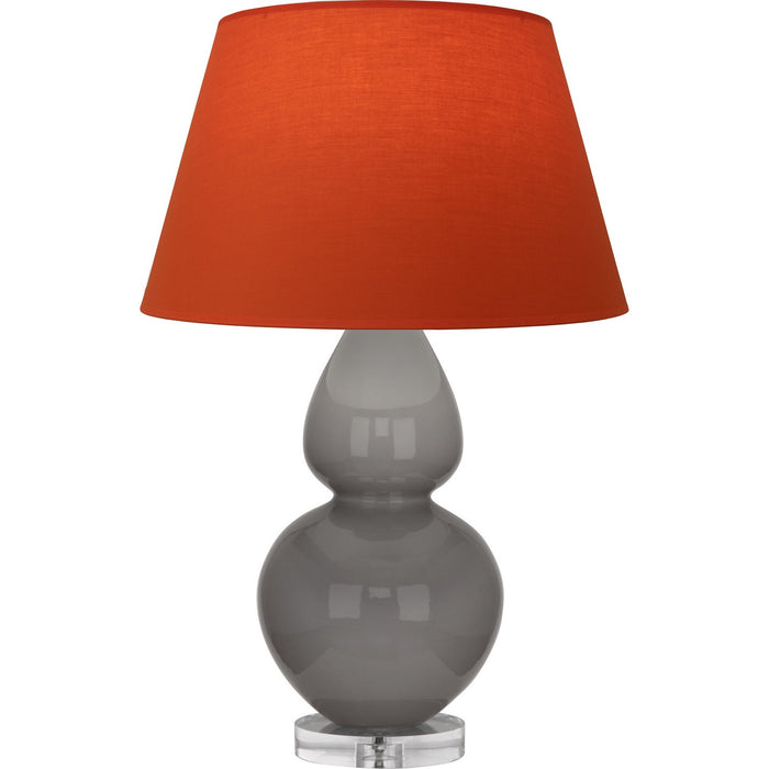 Robert Abbey A750T One Light Table Lamp, Smokey Taupe Glazed Ceramic w/Lucite