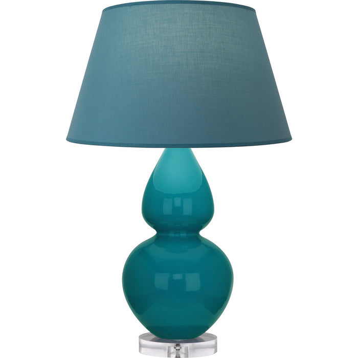 Robert Abbey A753B One Light Table Lamp, Peacock Glazed Ceramic w/Lucite