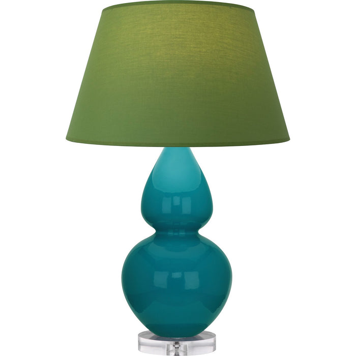 Robert Abbey A753G One Light Table Lamp, Peacock Glazed Ceramic w/Lucite