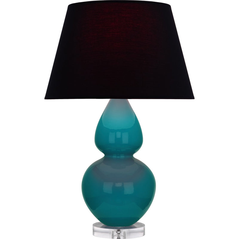 Robert Abbey A753K One Light Table Lamp, Peacock Glazed Ceramic w/Lucite