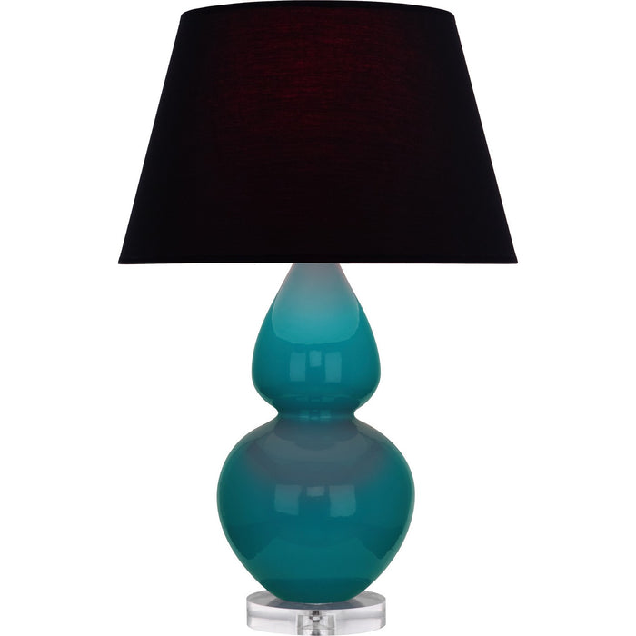 Robert Abbey A753K One Light Table Lamp, Peacock Glazed Ceramic w/Lucite