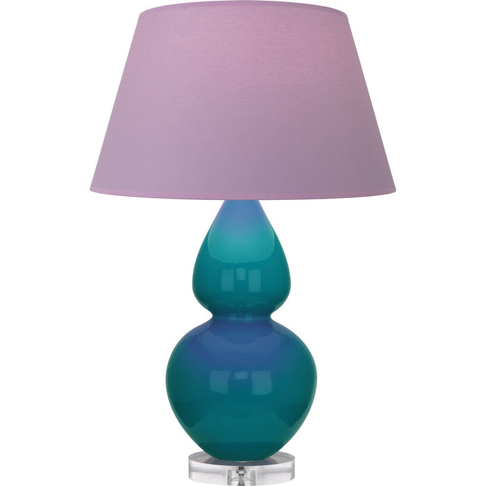 Robert Abbey A753L One Light Table Lamp, Peacock Glazed Ceramic w/Lucite