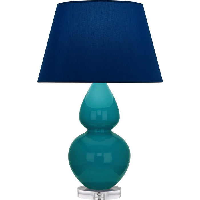 Robert Abbey A753N One Light Table Lamp, Peacock Glazed Ceramic w/Lucite
