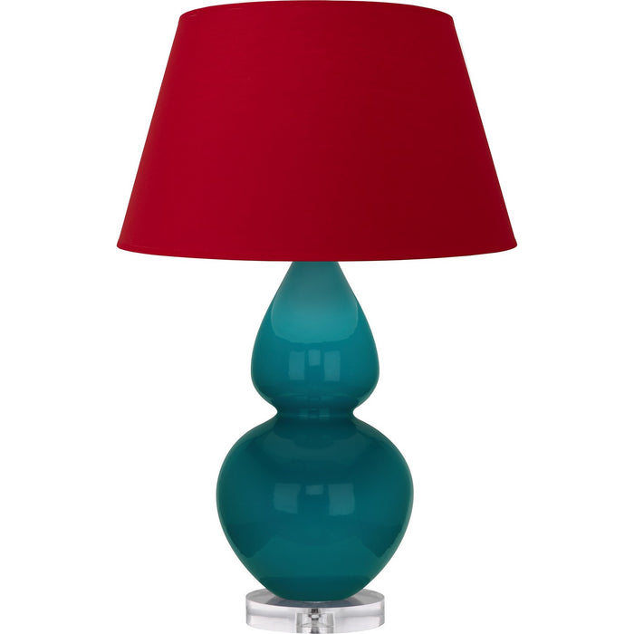Robert Abbey A753R One Light Table Lamp, Peacock Glazed Ceramic w/Lucite