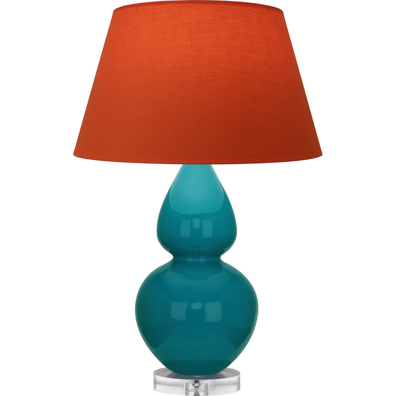 Robert Abbey A753T One Light Table Lamp, Peacock Glazed Ceramic w/Lucite