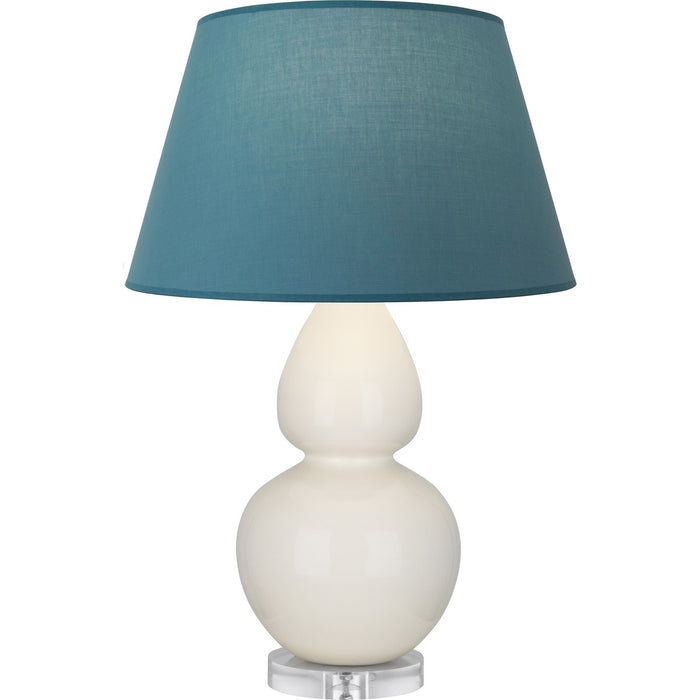 Robert Abbey A756B One Light Table Lamp, Bone Glazed Ceramic w/Lucite