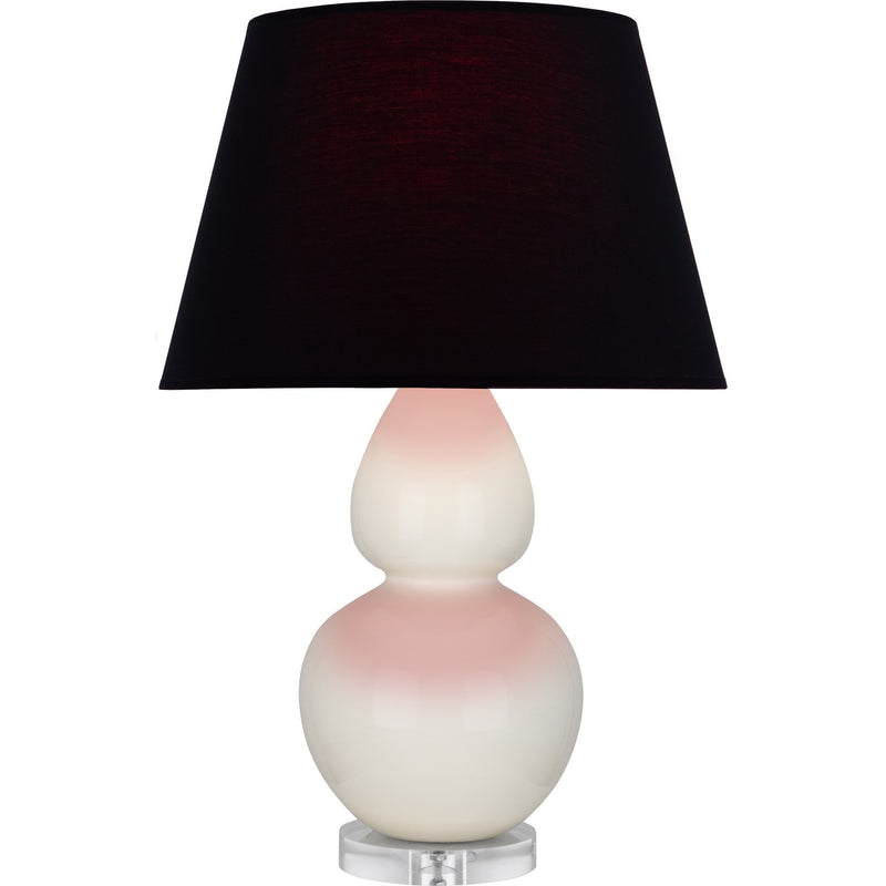 Robert Abbey A756K One Light Table Lamp, Bone Glazed Ceramic w/Lucite