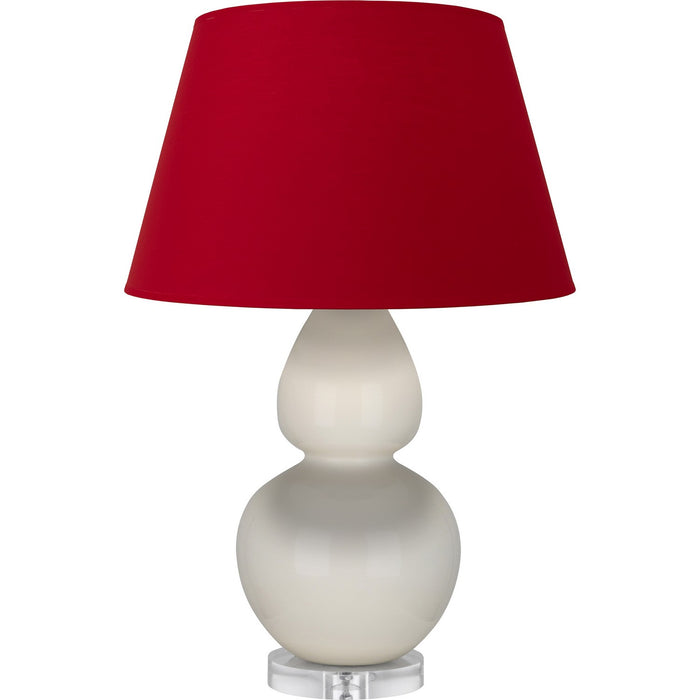 Robert Abbey A756R One Light Table Lamp, Bone Glazed Ceramic w/Lucite
