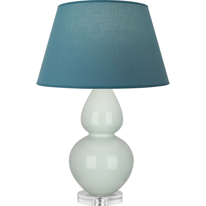 Robert Abbey A791B One Light Table Lamp, Celadon Glazed Ceramic w/Lucite
