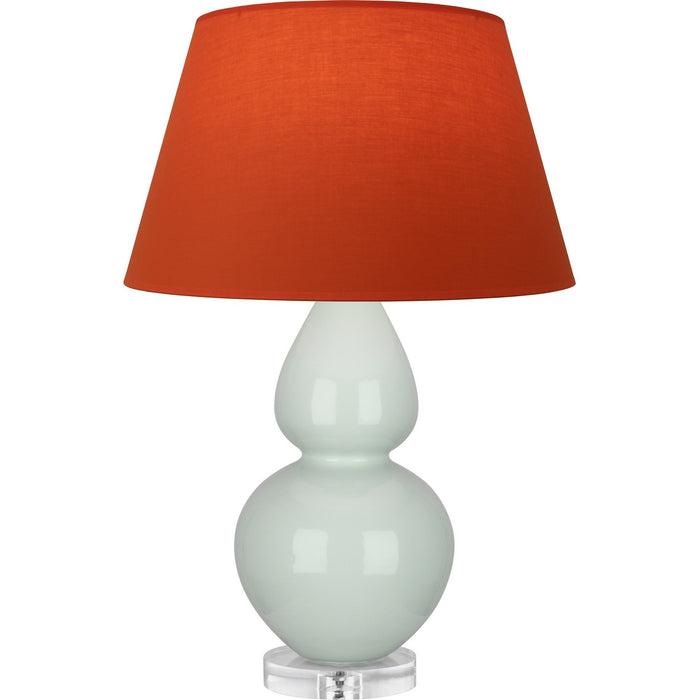 Robert Abbey A791T One Light Table Lamp, Celadon Glazed Ceramic w/Lucite