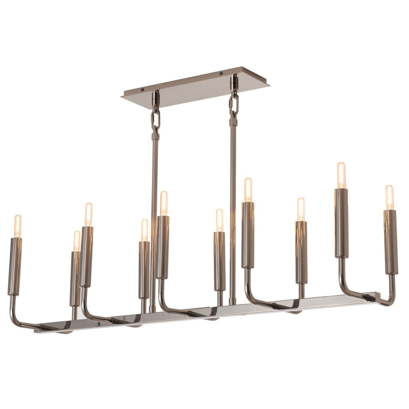 Robert Abbey B1409 Ten Light Chandelier, Black Chrome