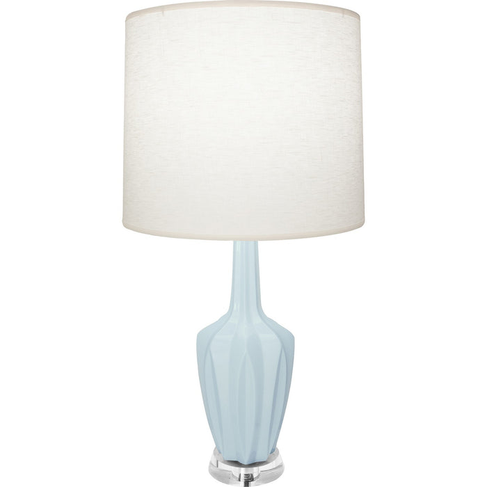 Robert Abbey BB35 One Light Accent Lamp, Baby Blue Glazed Ceramic w/Polished Nickel/a Lucite