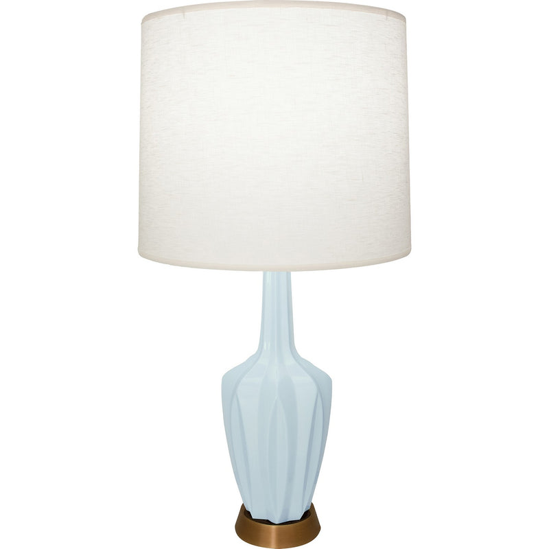 Robert Abbey BB36 One Light Accent Lamp, Baby Blue Glazed Ceramic w/Warm Brass