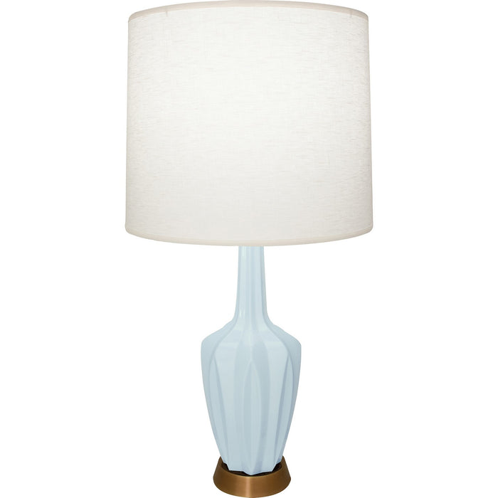 Robert Abbey BB36 One Light Accent Lamp, Baby Blue Glazed Ceramic w/Warm Brass