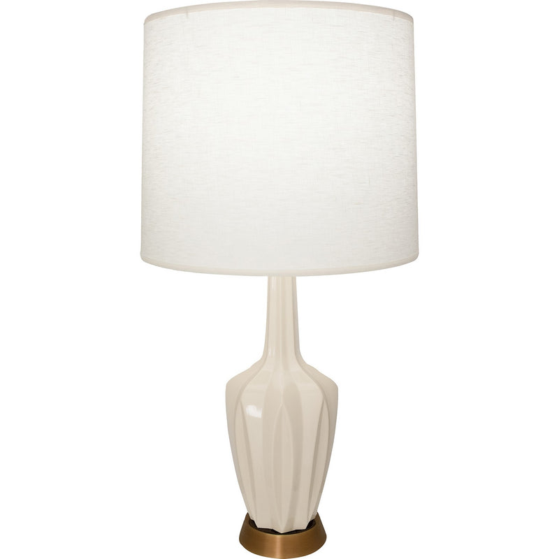 Robert Abbey BN36 One Light Accent Lamp, Bone Glazed Ceramic w/Warm Brass