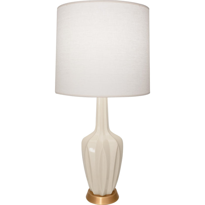 Robert Abbey BN38 One Light Table Lamp, Bone Glazed Ceramic w/Warm Brass