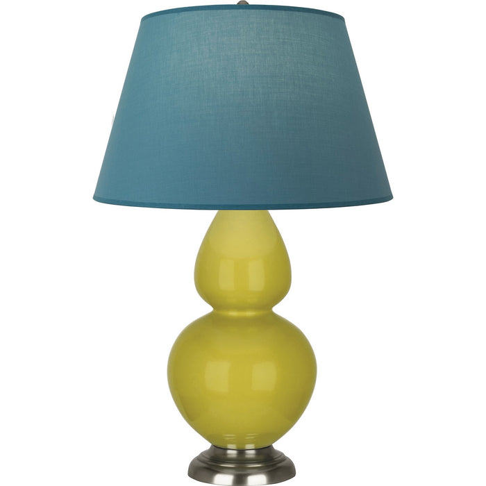 Robert Abbey CI22B One Light Table Lamp, Citron Glazed Ceramic w/Antique Silvered