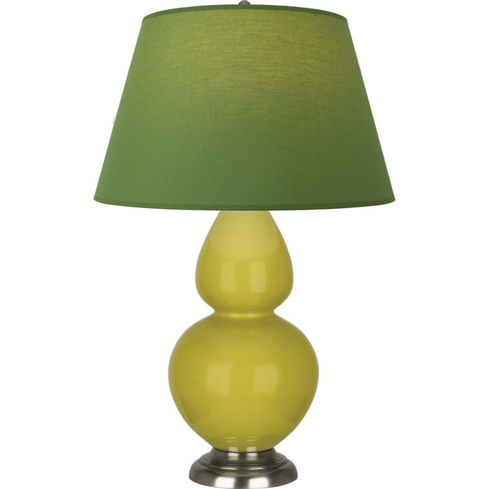 Robert Abbey CI22G One Light Table Lamp, Citron Glazed Ceramic w/Antique Silvered