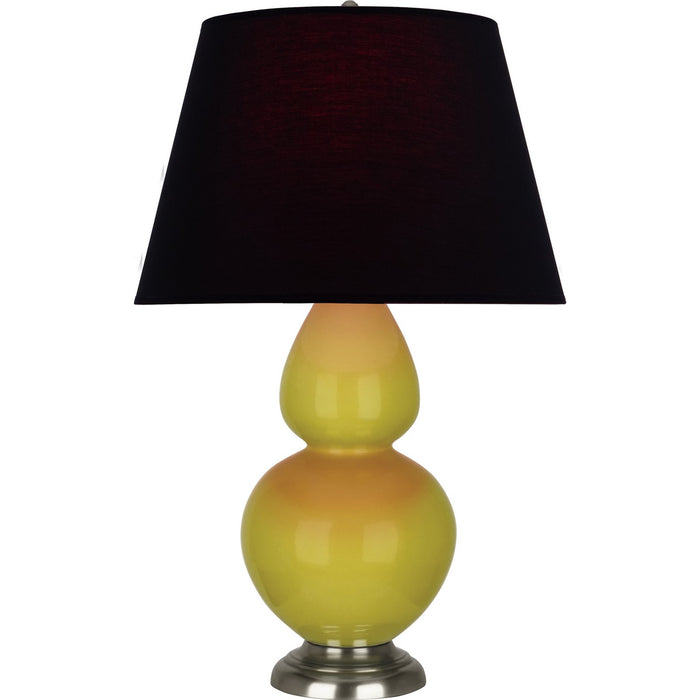 Robert Abbey CI22K One Light Table Lamp, Citron Glazed Ceramic w/Antique Silvered