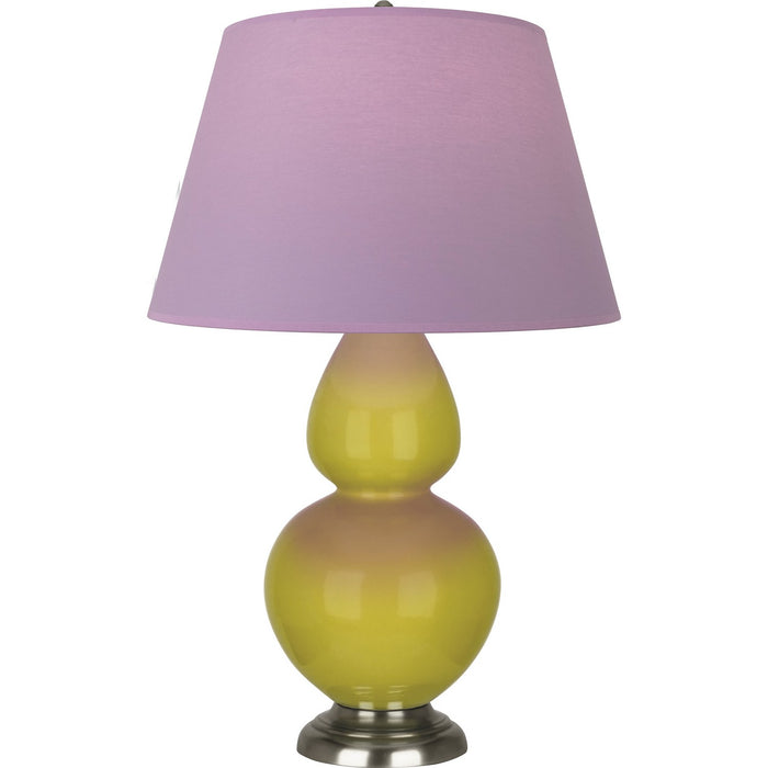 Robert Abbey CI22L One Light Table Lamp, Citron Glazed Ceramic w/Antique Silvered