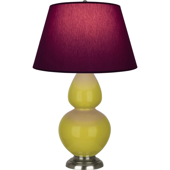 Robert Abbey CI22P One Light Table Lamp, Citron Glazed Ceramic w/Antique Silvered