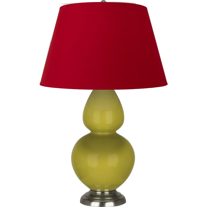 Robert Abbey CI22R One Light Table Lamp, Citron Glazed Ceramic w/Antique Silvered