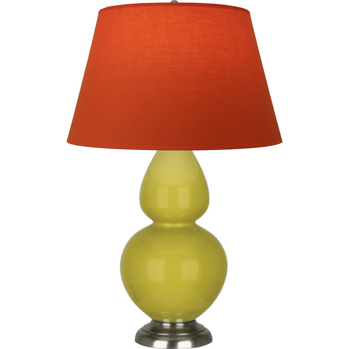 Robert Abbey CI22T One Light Table Lamp, Citron Glazed Ceramic w/Antique Silvered
