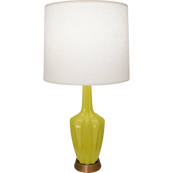 Robert Abbey CI36 One Light Accent Lamp, Citron Glazed Ceramic w/Warm Brass
