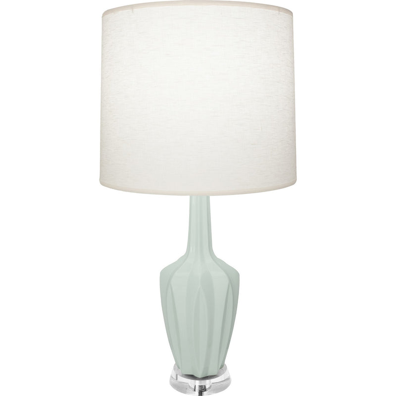 Robert Abbey CL35 One Light Accent Lamp, Celadon Glazed Ceramic w/Polished Nickel/a Lucite