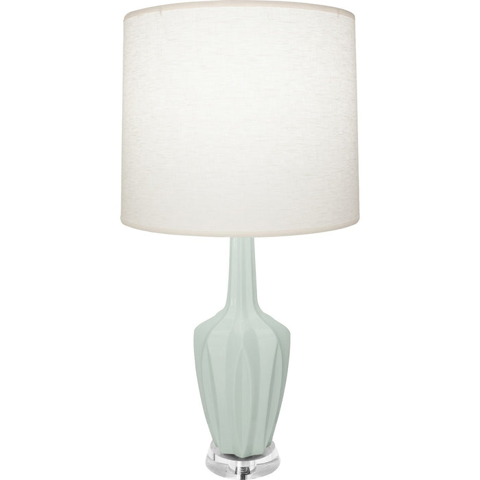 Robert Abbey CL35 One Light Accent Lamp, Celadon Glazed Ceramic w/Polished Nickel/a Lucite