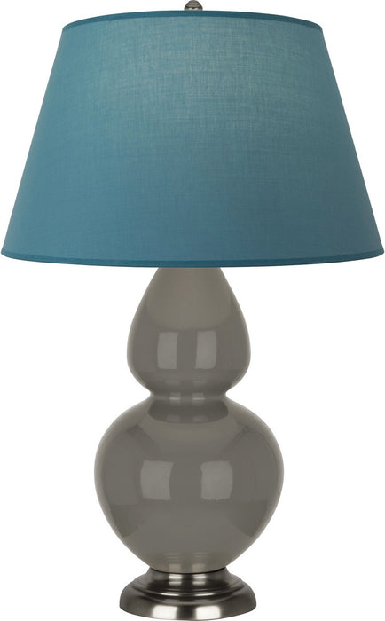 Robert Abbey CR22B One Light Table Lamp, Ash Glazed Ceramic w/Antique Silvered