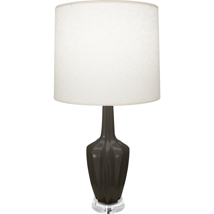 Robert Abbey CR35 One Light Accent Lamp, Ash Glazed Ceramic w/Polished Nickel/a Lucite