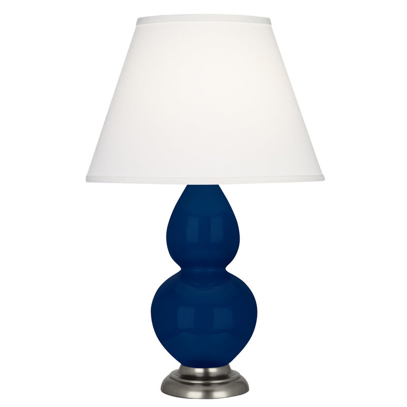Robert Abbey CT12X One Light Accent Lamp, Cobalt Glazed Ceramic w/Antique Silvered