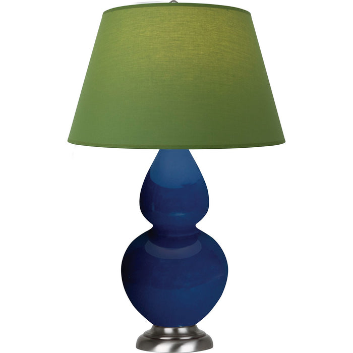 Robert Abbey CT22G One Light Table Lamp, Cobalt Glazed Ceramic w/Antique Silvered