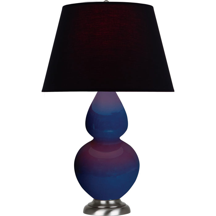 Robert Abbey CT22K One Light Table Lamp, Cobalt Glazed Ceramic w/Antique Silvered
