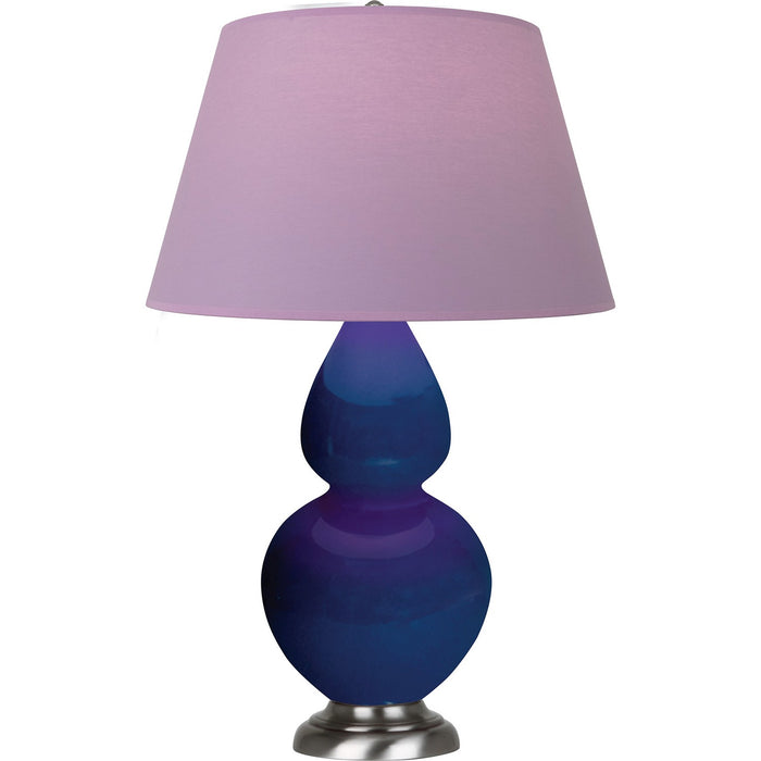 Robert Abbey CT22L One Light Table Lamp, Cobalt Glazed Ceramic w/Antique Silvered