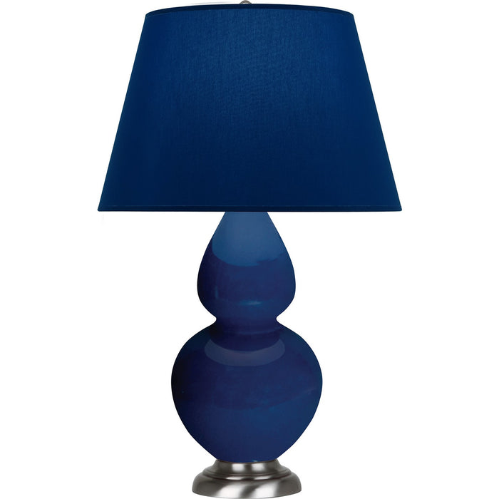 Robert Abbey CT22N One Light Table Lamp, Cobalt Glazed Ceramic w/Antique Silvered