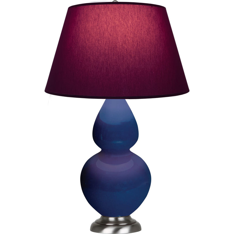 Robert Abbey CT22P One Light Table Lamp, Cobalt Glazed Ceramic w/Antique Silvered