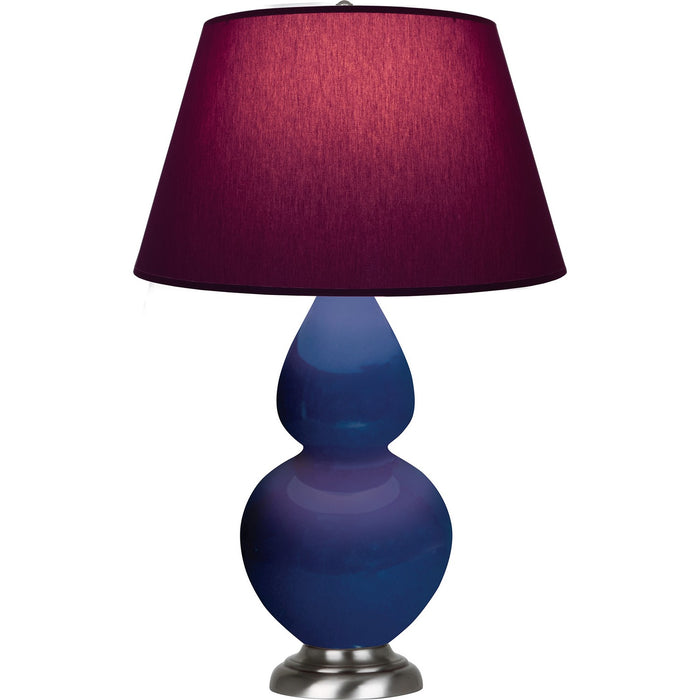 Robert Abbey CT22P One Light Table Lamp, Cobalt Glazed Ceramic w/Antique Silvered