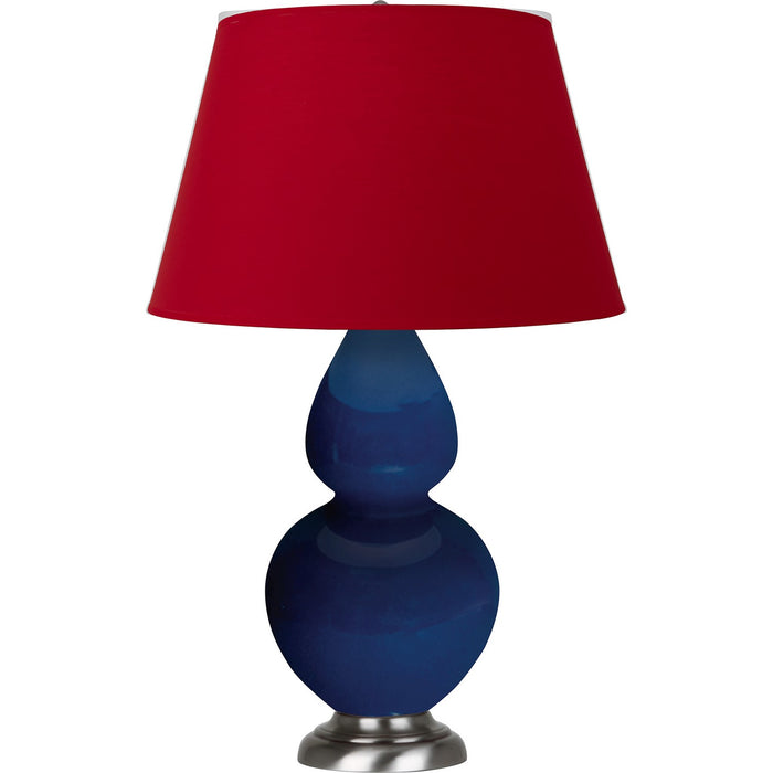 Robert Abbey CT22R One Light Table Lamp, Cobalt Glazed Ceramic w/Antique Silvered