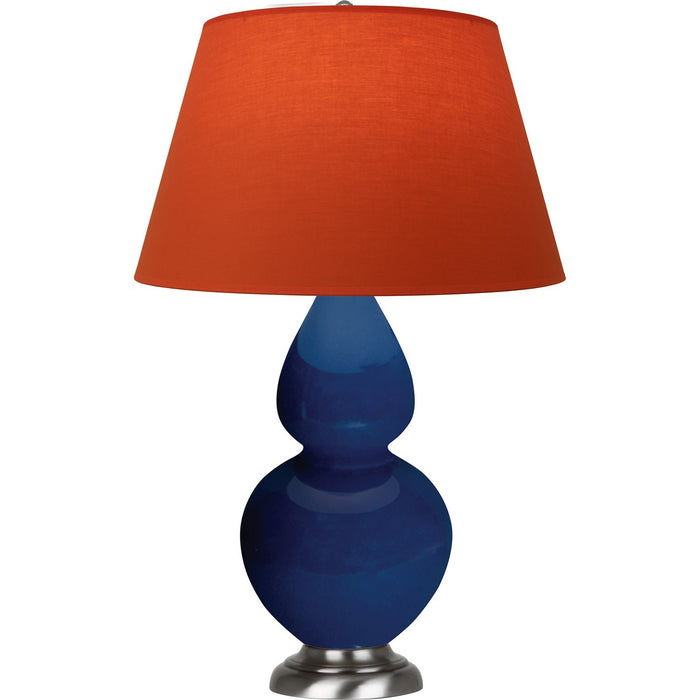 Robert Abbey CT22T One Light Table Lamp, Cobalt Glazed Ceramic w/Antique Silvered