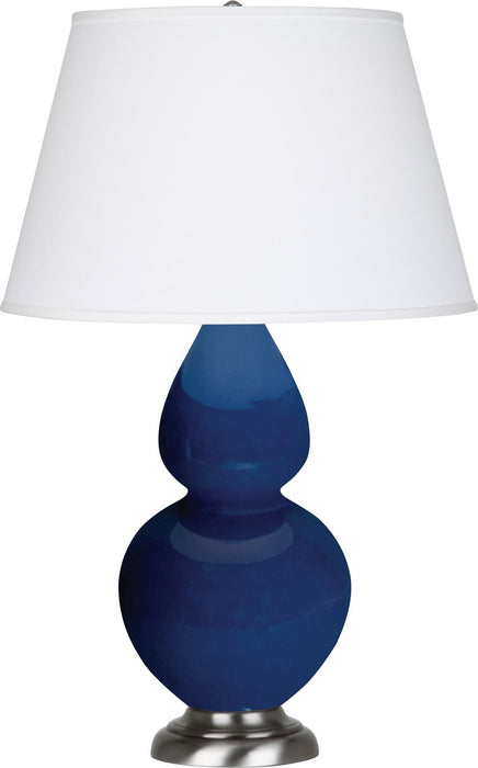Robert Abbey CT22X One Light Table Lamp, Cobalt Glazed Ceramic w/Antique Silvered