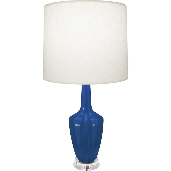 Robert Abbey CT35 One Light Accent Lamp, Cobalt Glazed Ceramic w/Polished Nickel/a Lucite