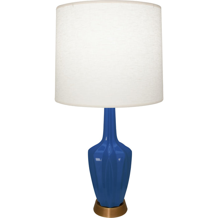 Robert Abbey CT36 One Light Accent Lamp, Cobalt Glazed Ceramic w/Warm Brass