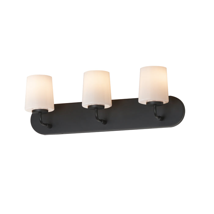Maxim 12893WTBK Three Light Strip Bath Vanity, Black