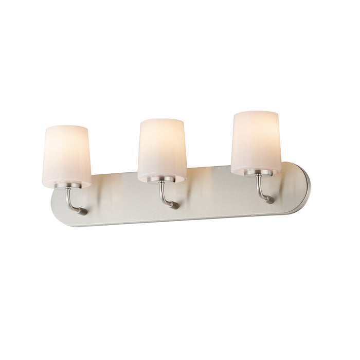 Maxim 12893WTSN Three Light Strip Bath Vanity, Satin Nickel