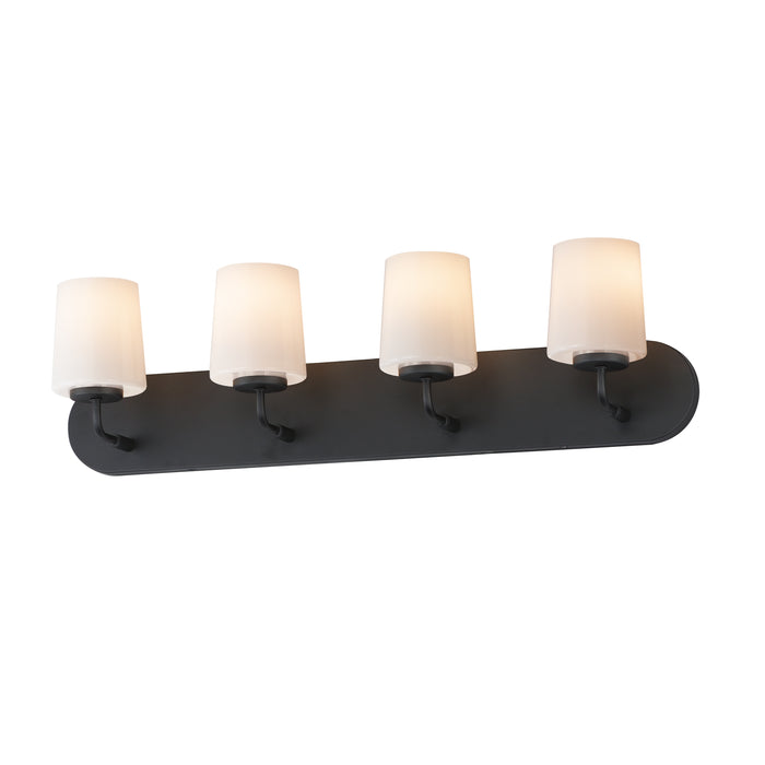 Maxim 12894WTBK Four Light Strip Bath Vanity, Black