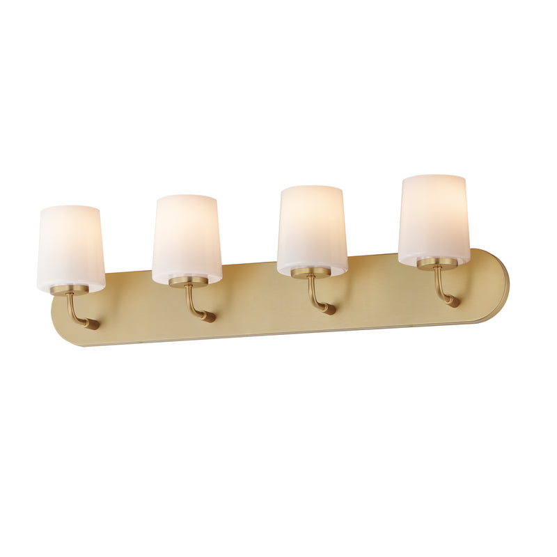Maxim 12894WTNAB Four Light Strip Bath Vanity, Natural Aged Brass
